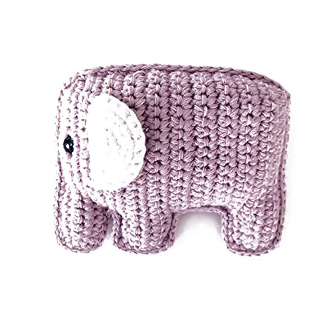 handmade cotton yarn elephant rattle Pebble Brand 